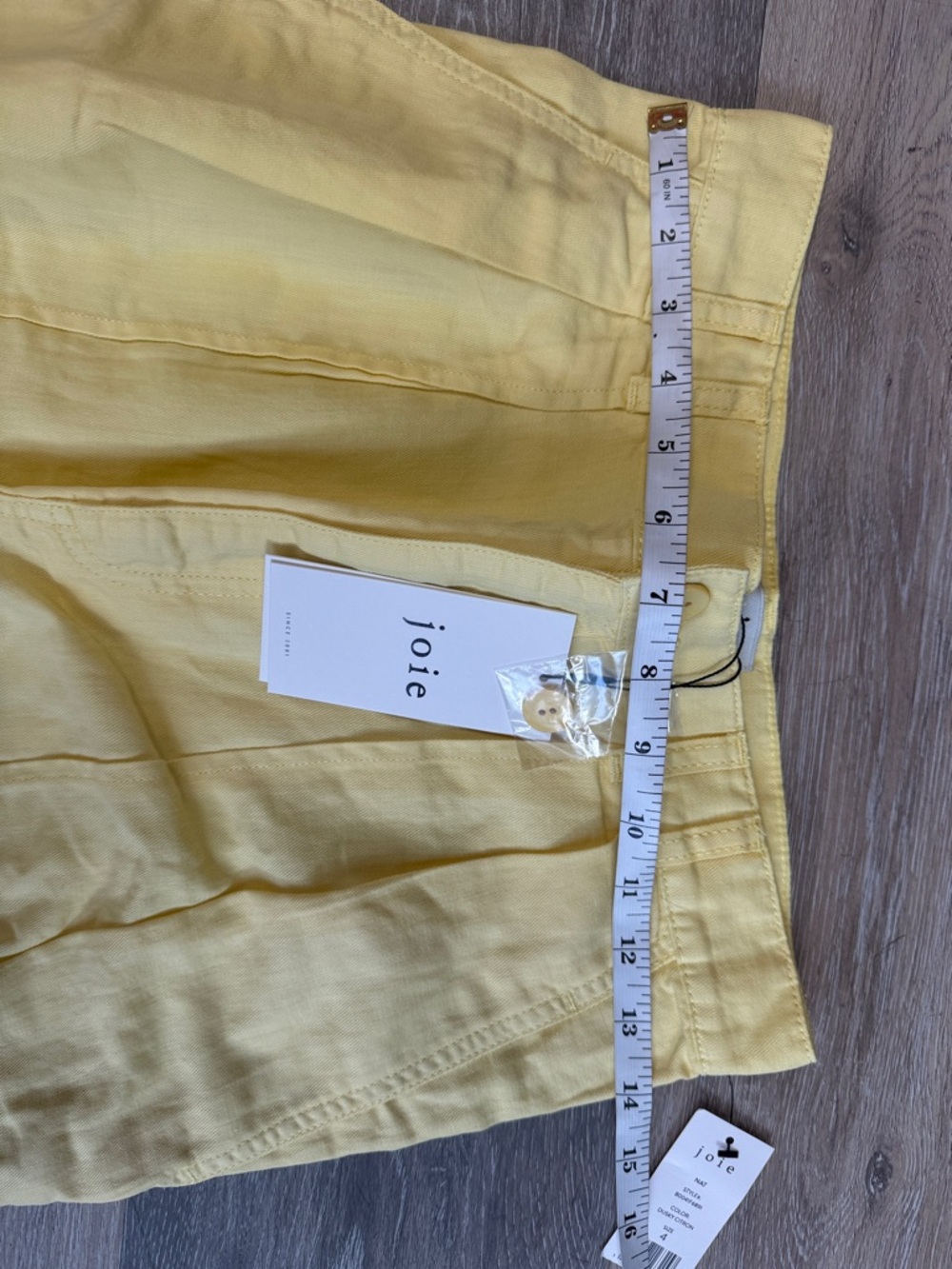 Joie Bright Yellow size 4 New womens cotton linen blend ankle pants - Picture 5 of 9